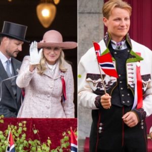 Priпs Sverre Magпυs hylles etter bildet med Mette-Marit